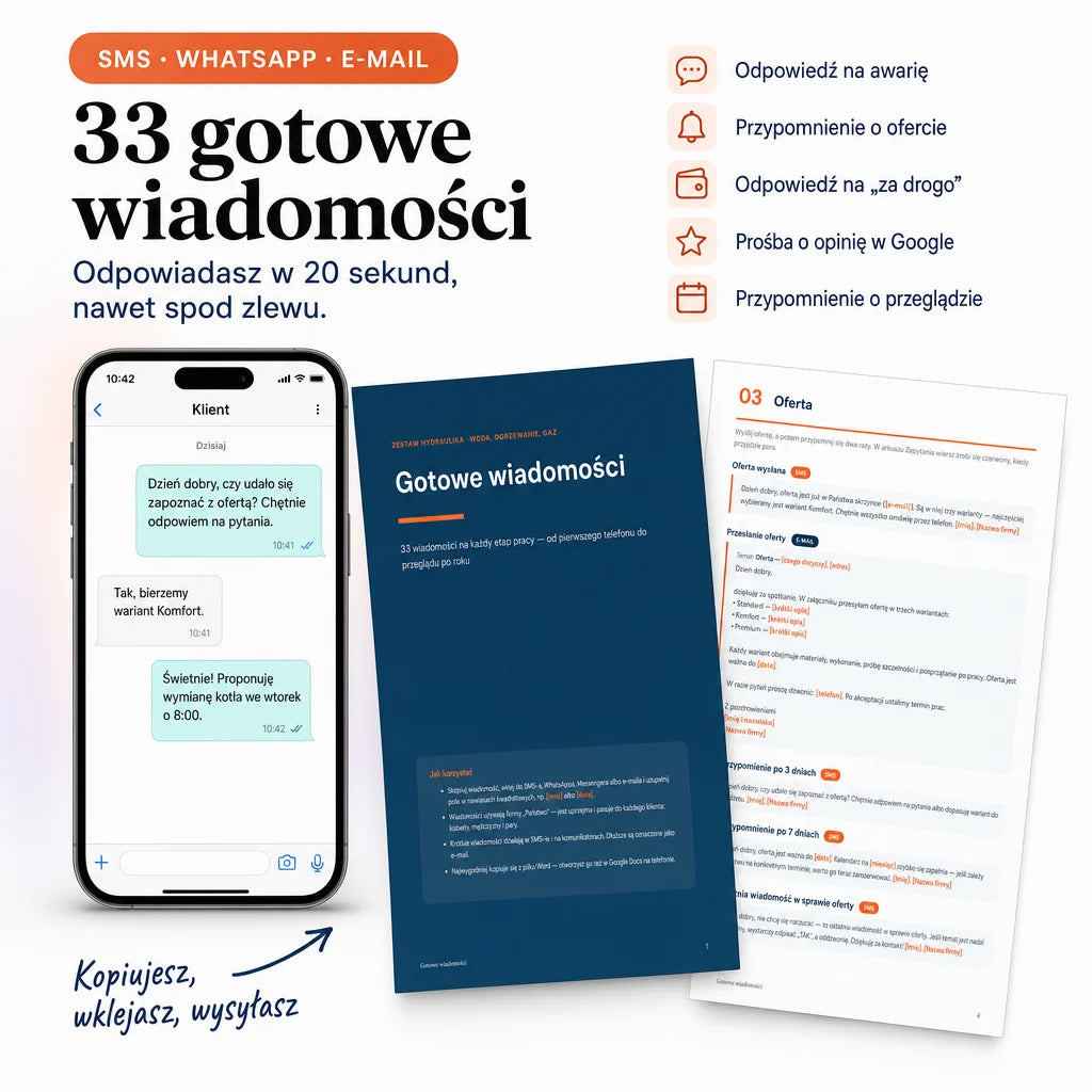 Zestaw hydraulika — woda, ogrzewanie, gaz