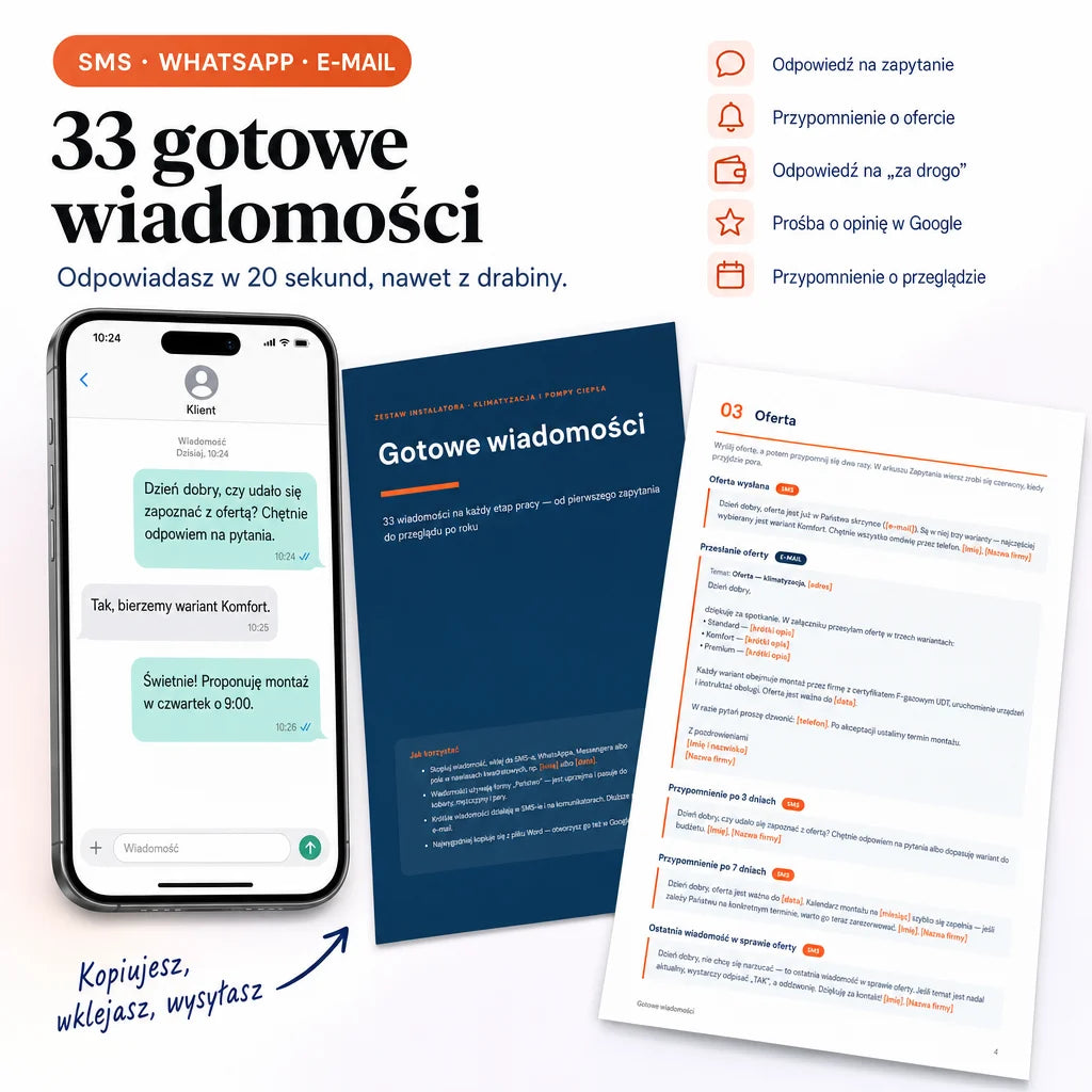 Zestaw instalatora: klimatyzacja i pompy ciepła
