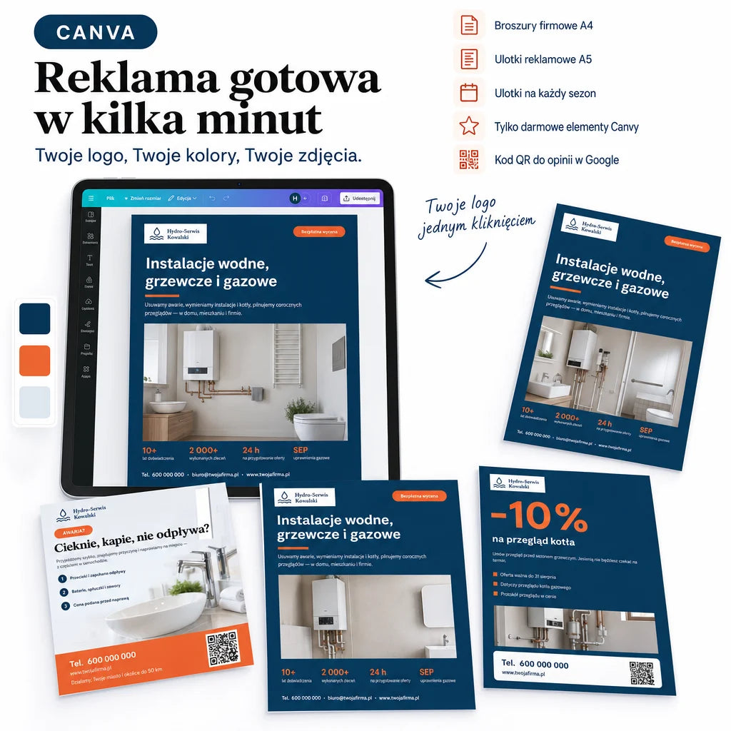 Zestaw hydraulika — woda, ogrzewanie, gaz